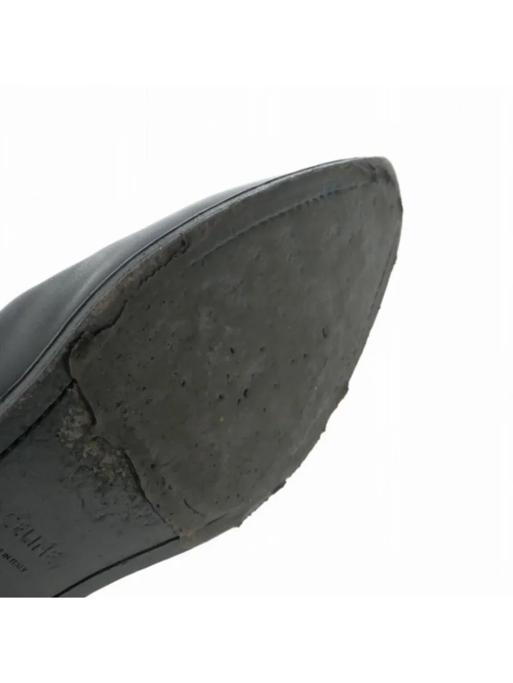 Celine Chelsea Boots Side Gore Leather Shoes Black 42.5 - Picture 7 of 9